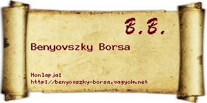Benyovszky Borsa névjegykártya